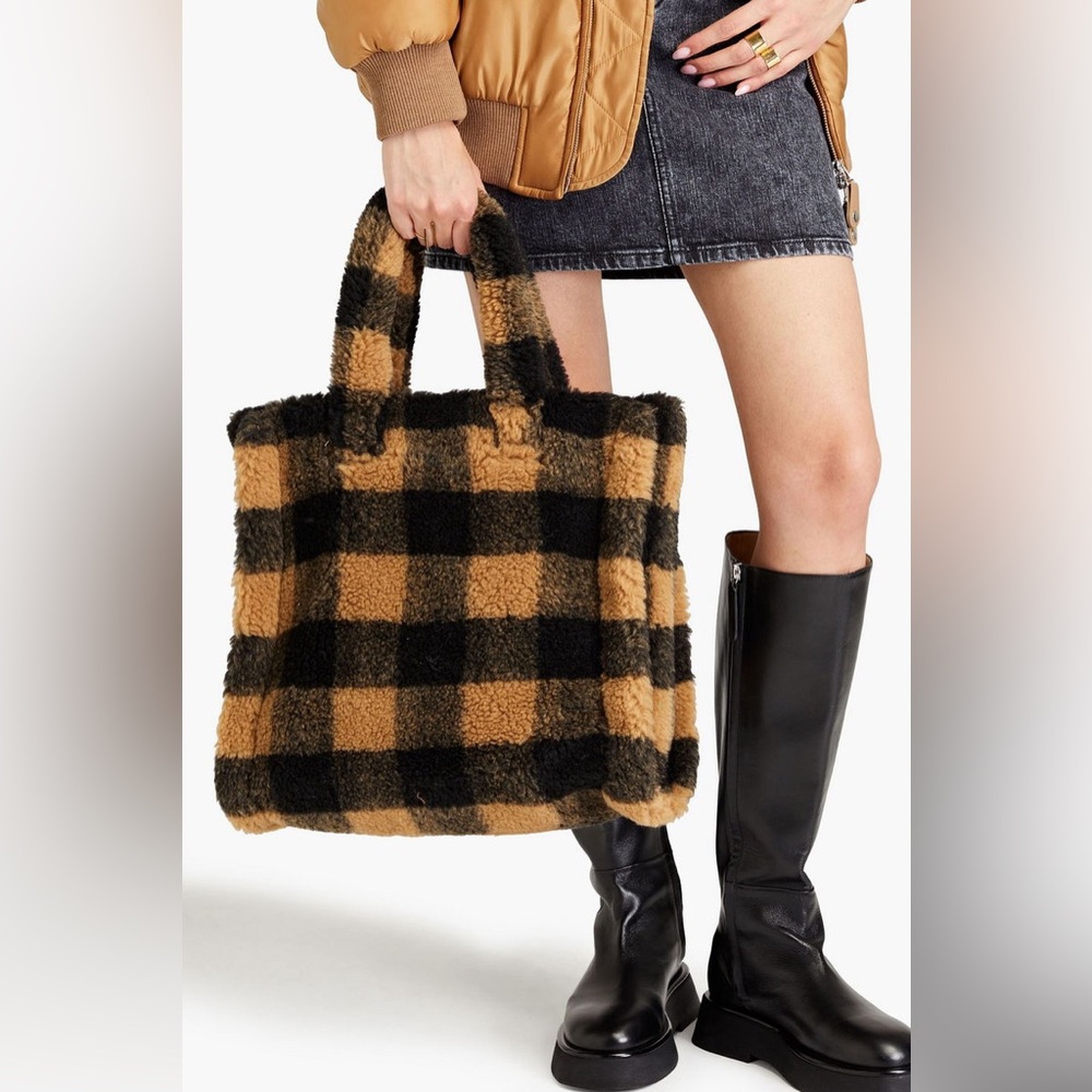 Stand Studio Check Lolita Tote in Black/Nougat